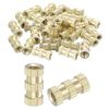 uxcell Insert Nuts with Knobs 30pcs M3 x 10mm (L) x 5mm(OD) Thread Print Brass Nuts Female Thread Inserts Brass Heat Set Inserts Embedded Nuts