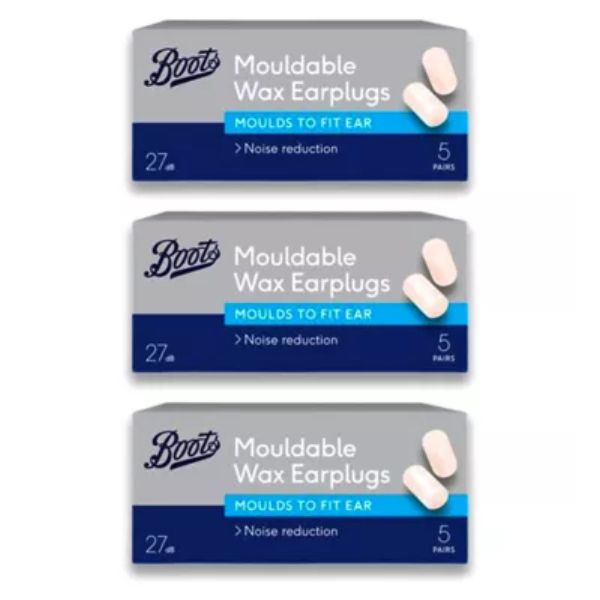 Boots Muffle Wax Earplugs (5 Pairs) x 3 Bundle