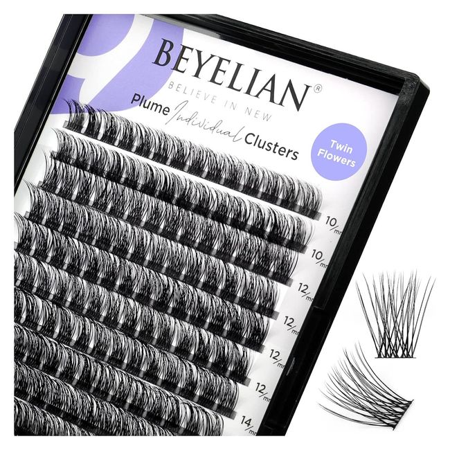 BEYELIAN Lash Clusters, 168 Pcs Individual Cluster Lashes/10-16mm C Curl DIY 10p