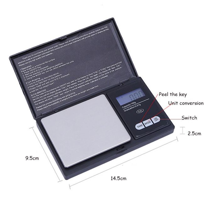 1pc 0.01-500g Jewelry Mini Stainless Steel Electronic Scale Digital Pocket  Scale Gold Gram Balance Weight Scale Portable Pocket Scale electronic  precision scale