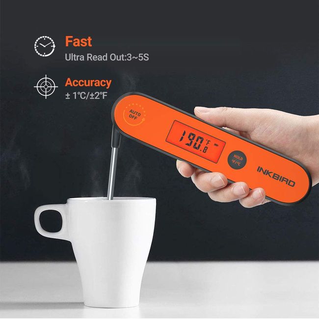 Digital Kitchen Thermometer for Bread, Candy, Yogurt, Liquids, Baking, BBQ Meat - Instant Read, Waterproof Magnetic Body and Wireless Large Probe