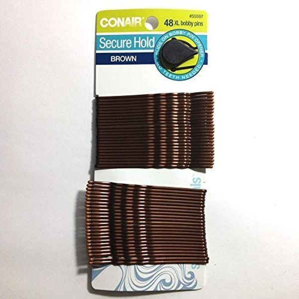 Extra Long Bobby Pins Brunette - 48pk Brown