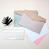 Emartbuy Two Tone Fabric A4 Documents Multipurpose File Folder Pouch - Beige/Brown