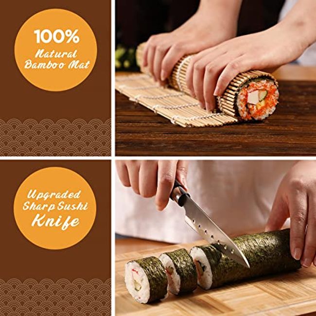 Bamboo Sushi Rolling Mat, Sushi Making Kit, Natural Bamboo Sushi