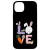 Easter Spring LOVE Bunny Ears, Fluffy Tail Easter Egg Carrot Hülle für iPhone 14 Plus