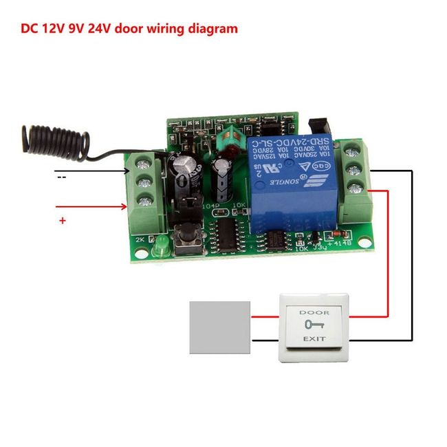AC/DC 12V 24V 2CH RF Relay Wireless Remote Control Light Switch