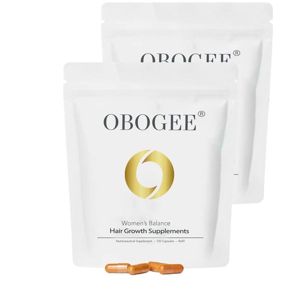 OBOGEE Women's Balance Hair Growth Supplements Proven Hair Supplement for Visibly Thicker Hair and Scalp Coverage, Dermatologist (1 PACK) (Pack, 240, Count)