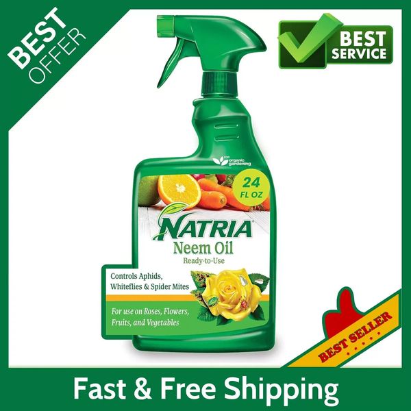 NatriaNeem Oil Spray for Plants Pest Organic Disease Control 24-Ounce. FREESHIPP