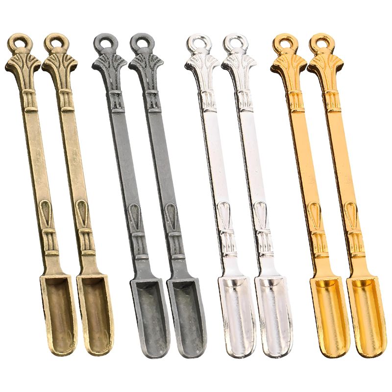 8pcs Mini Spoons - Golden, Silver, Antique Brass, Black Medicine Spoons ...