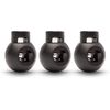 Realm Single Hole Round Cord Locks Black with Spring Loaded Push Button (Pack of 2)
