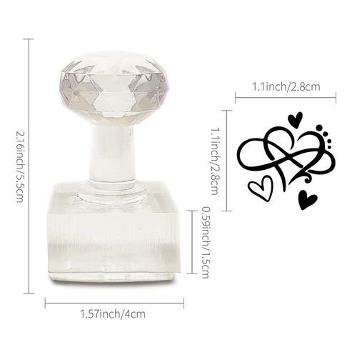 CRASPIRE Handmade Soap Stamp Heart Acrylic Soap Stamp with 1.57" Removable Handle Embossing Soap Stamps Soap Making for Cookie Clay Pottery Biscuits Gummier DIY Arts Crafts