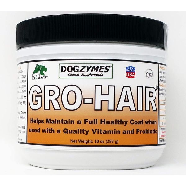 Dogzymes Gro-Hair for Length of Coat or Feathering, Fast Coat Growth or When Spa