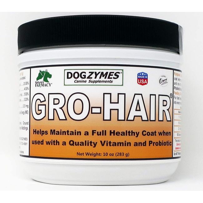 Dogzymes Gro-Hair for Length of Coat or Feathering, Fast Coat Growth or When Spa