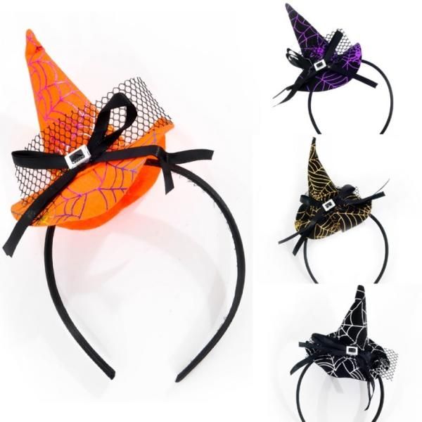 (Halloween Cone Witch Hat Headband) Halloween Headband Halloween Decoration