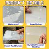 A4 Plastic Wallets Clear Popper Wallet Envelope Folders Transparent School Document Folder Press Stud Wallet Carry File Pockets with Button Closure/Insert-CC on Closing Flap (30)