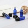 Rowiz 35PCS 3ml Colorful Glass Roll on Bottles with Stainless Steel Roller Balls and Black Screwcap (Blue)