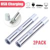 2PCS USB RECHARGEABLE SUPER LASER POINTER PEN 3in1 Cat Pet Toy Red UV Flashlight