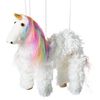 Rainbow Mane Magical Unicorn Marionette Yarn Puppet (White)