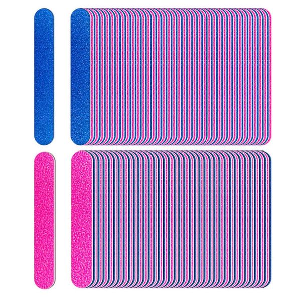 HOUSN 100pcs Nail Files, 180/240 Grit Mini Nail File, Grit Nail Buffering File, Double Sided Emery Board Nail Tools, for Home and Salon Nail Grooming and Styling