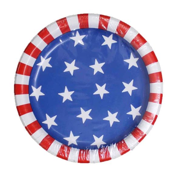 Sun Squad 6.75" Stars and Stripes Snack Plate 20 Count