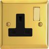 Varilight - 1 Gang 13 Amp Single Switched Socket Victorian Brass - XV4DB