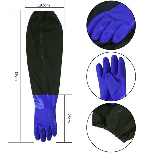 YiPHomn Pond Cleaning Gloves, Extra Long Sleeve Safety Work Gloves, Waterproof Oilproof Rubber Full Arm Aquarium Gardening Gloves, Drain Cleaning Gloves, for Men Women