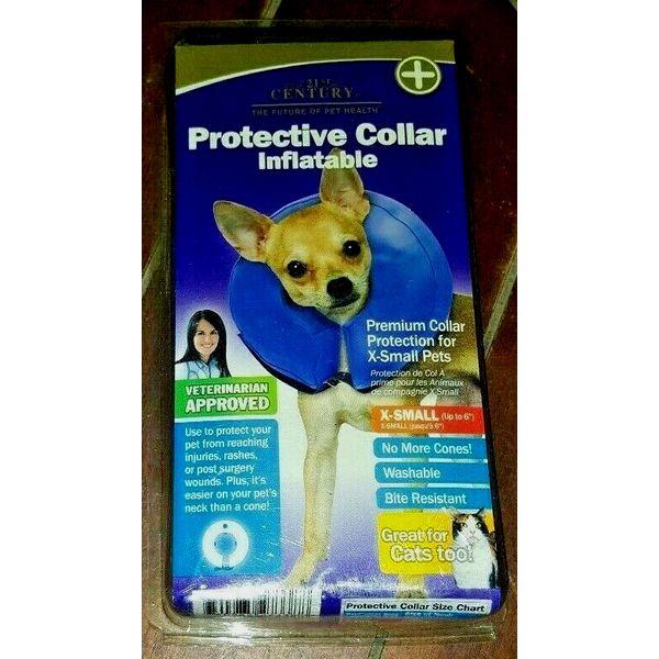 Protective Collar: Inflatable X-Small (Up to 6") Washable! Bite Resistant!