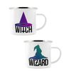 Grindstore Witch & Wizard Enamel Mug Set White 8cm