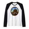 Labrador Retriever with Mallard Duck Hunting Raglan Baseball Tee