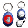 BadgeBeast.co.uk Red Boy Robot - Blue Golf Ball Marker Key Ring