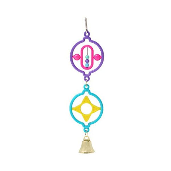 Water Trade Twin Ring Bird Toy Mirror Hanging