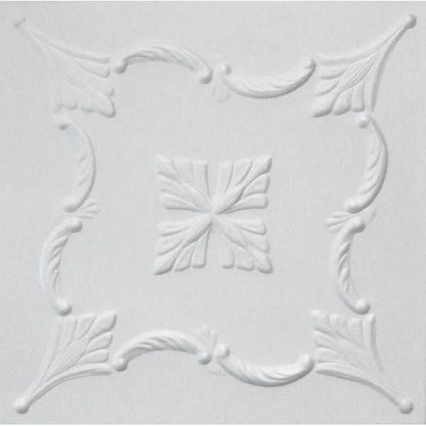 Home Decor Foam Glue-up Ceiling Tile R38W (21.12 s/f/Case) Pack of 8 Plain White