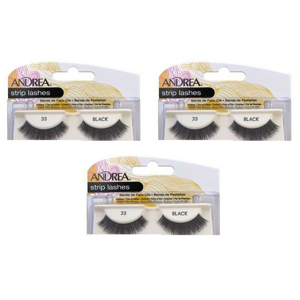 BL Andrea Lashes Strip Style 33 Black - THREE PACK