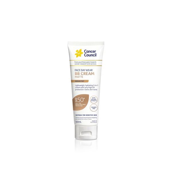 Cancer Council SPF 50+ Face Day Wear BB Cream Matte Medium Tint 50ml