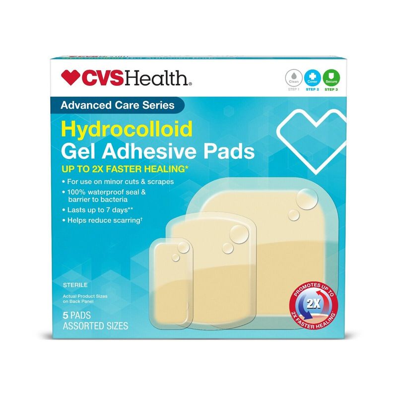CVS Health Hydrocolloid Gel Adhesive Pads, 5 Pads, Assorted Sizes ...