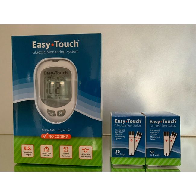 Easy Touch Blood Glucose METER KIT PLUS 100 STRIPS EXP 05/2025 FREE SHIPPING