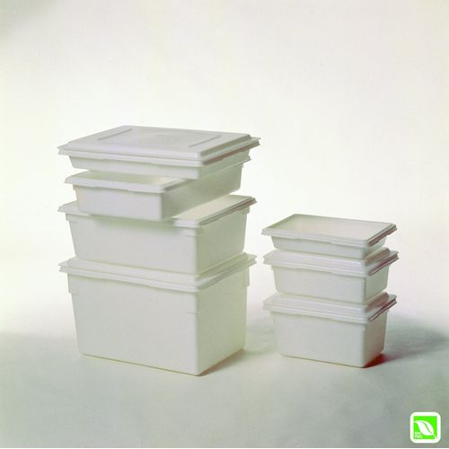 Rubbermaid Commercial Products Food Tote/Box, 5-Gallon, White, Freezer/Dishwasher Safe, Food Storage/Organization for Fruits/Vegetables/Grains in Bar/Restaurant/Hotel/Home