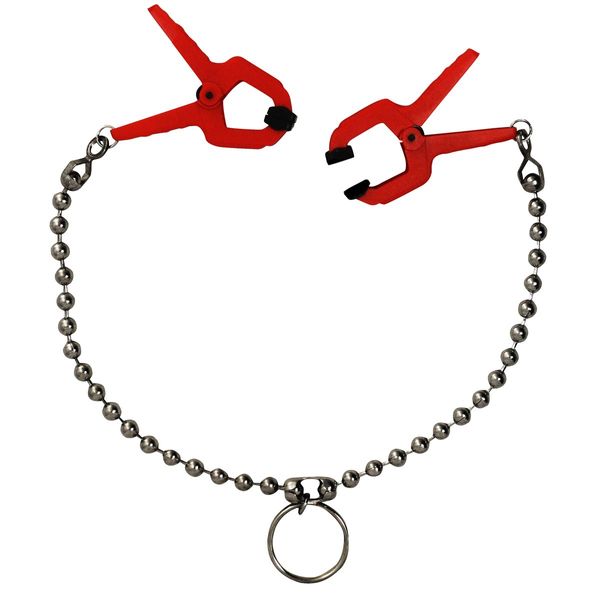 Red Jumper Clamps with Ball Chain and Tug Ring