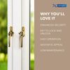XFORT Locking Cockspur Window Handle Installation Kit in Polished Brass, Left Hand UPVC Window Handle Replacement, Lockable Window Lever