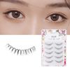 A05 False Eyelashes, 3D, 5 Pairs Natural Eye Butt Eyelashes, Handmade, Reusable Eyelashes, Long Lasting, Natural, Waterproof, Ultra Lightweight, For Everyday Use, Actress Eyelashes, Thin Makeup, Lifestyle Makeup
