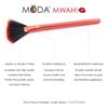 MODA Full Size MWAH! Full Face 5pc Makeup Brush Set with Pouch, Includes - Buffer, Highlighter, Angle Shader, and Precision Lip Brushes, Red