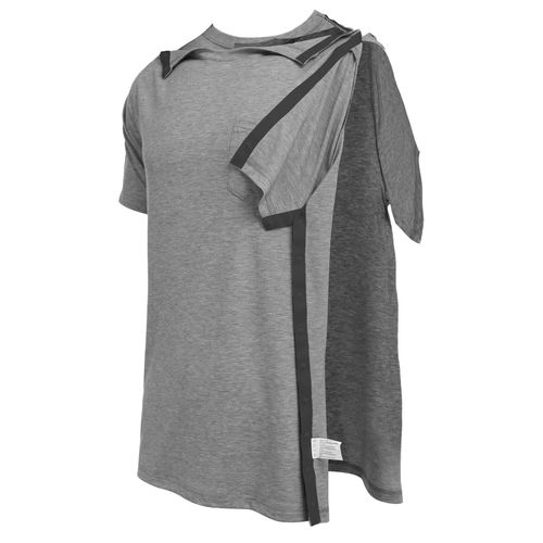 Deyeek Post Shoulder Surgery for Men Short Sleeve Shirts Chemo Clothing Tear Away Side Snap Rehab Shirt for Elderly Patients