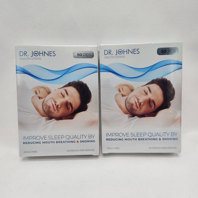 Dr. Johnes Mouth Strips Breathing Patches Reduce Snoring (2) 90 Packs Drug Free