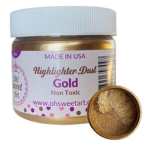 GOLD HIGHLIGHTER DUST 2 Oz OUNCES, metallic dust, By Oh! Sweet Art