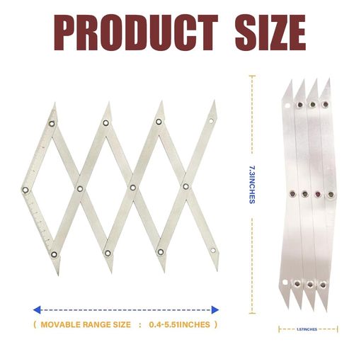 4 Point Center Finder for Precise Measurements, Stainless Steel Center Finder Tool for Equidistant Spacing, Center Finding, and Layout Marking in Woodworking, Welding