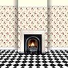 MyTinyWorld Dolls House Miniature Styalised Red Flower Wallpaper