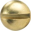 #10 x 1-1/4" Round Head Wood Screws, Solid Brass, Slotted Drive, Partially Threaded, Quantity 50