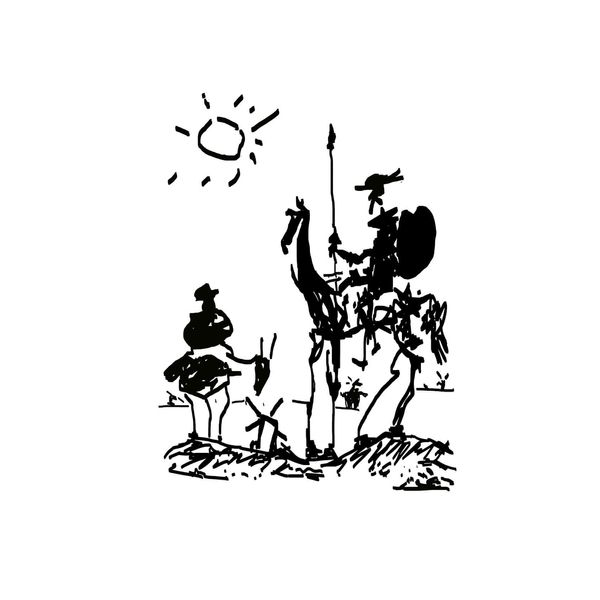 Spiffing Prints Pablo Picasso - Don Quixote - Small - Semi Gloss - Framed