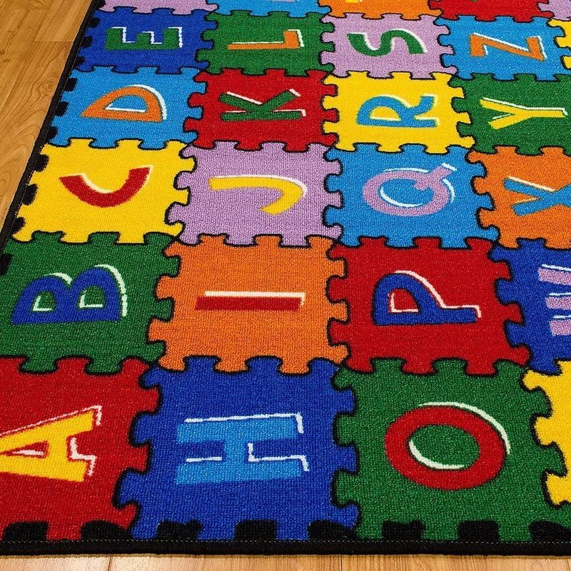 CR Kids Rugs Educational/Playtime Red Yellow Learning Numbers and ABC’s ...