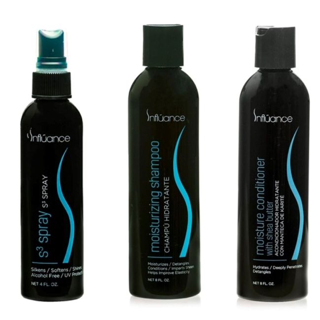 Influance Moisturizing Shampoo & Conditioner 8 oz with S3 Spray 4 oz